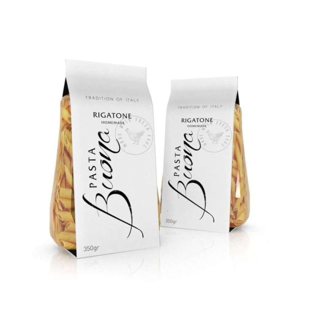 Pasta Rigatone Packaging White Yellow
