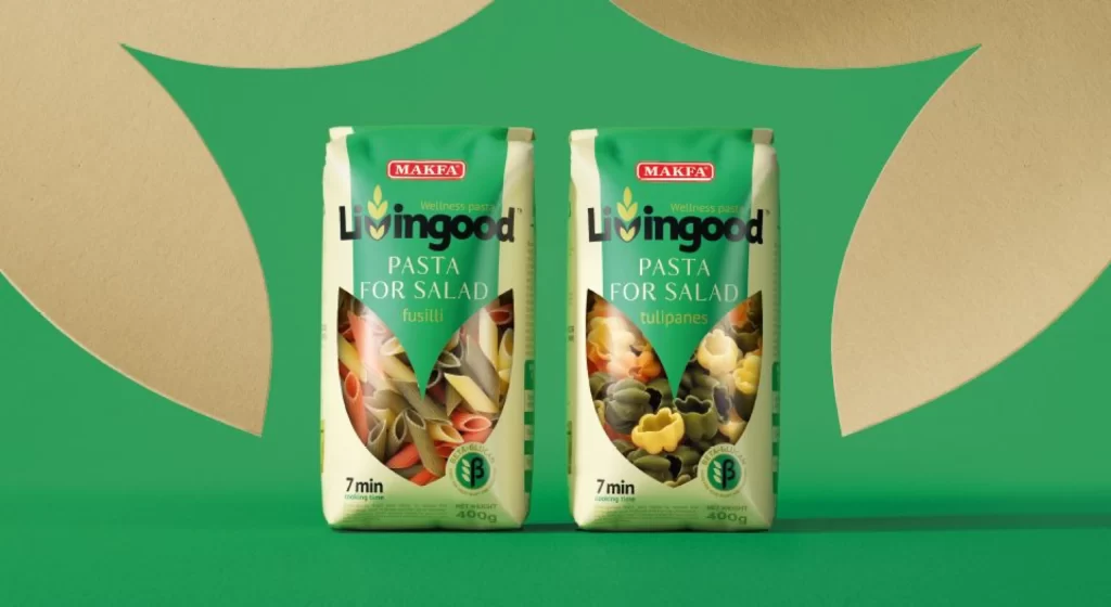 Pasta Salad Fusilli Tulipanes Green Yellow Brand