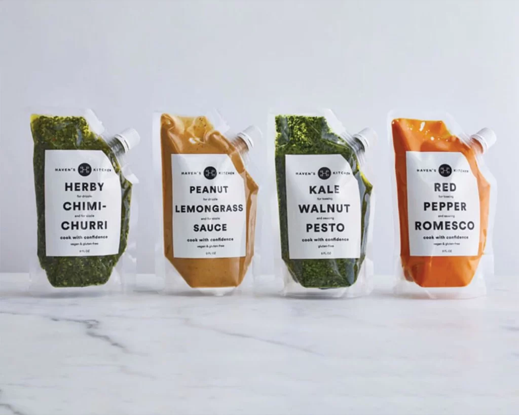 Pasta Sauce Havens Kitchen Vibrant Colors Modern Design Diverse Flavors Minimalist Label
