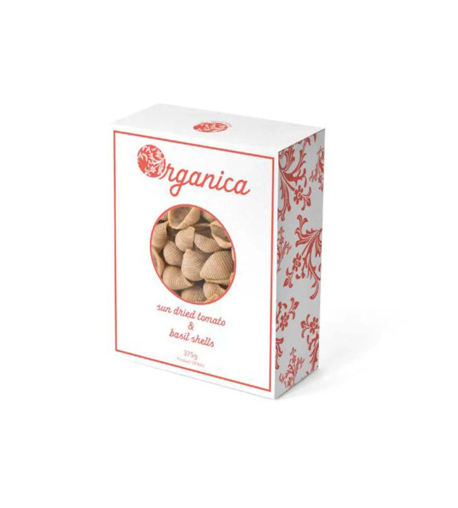 Pasta Shells Organic Red White Floral