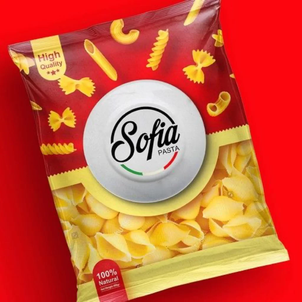 Pasta Shells Sofia Red Yellow White Modern