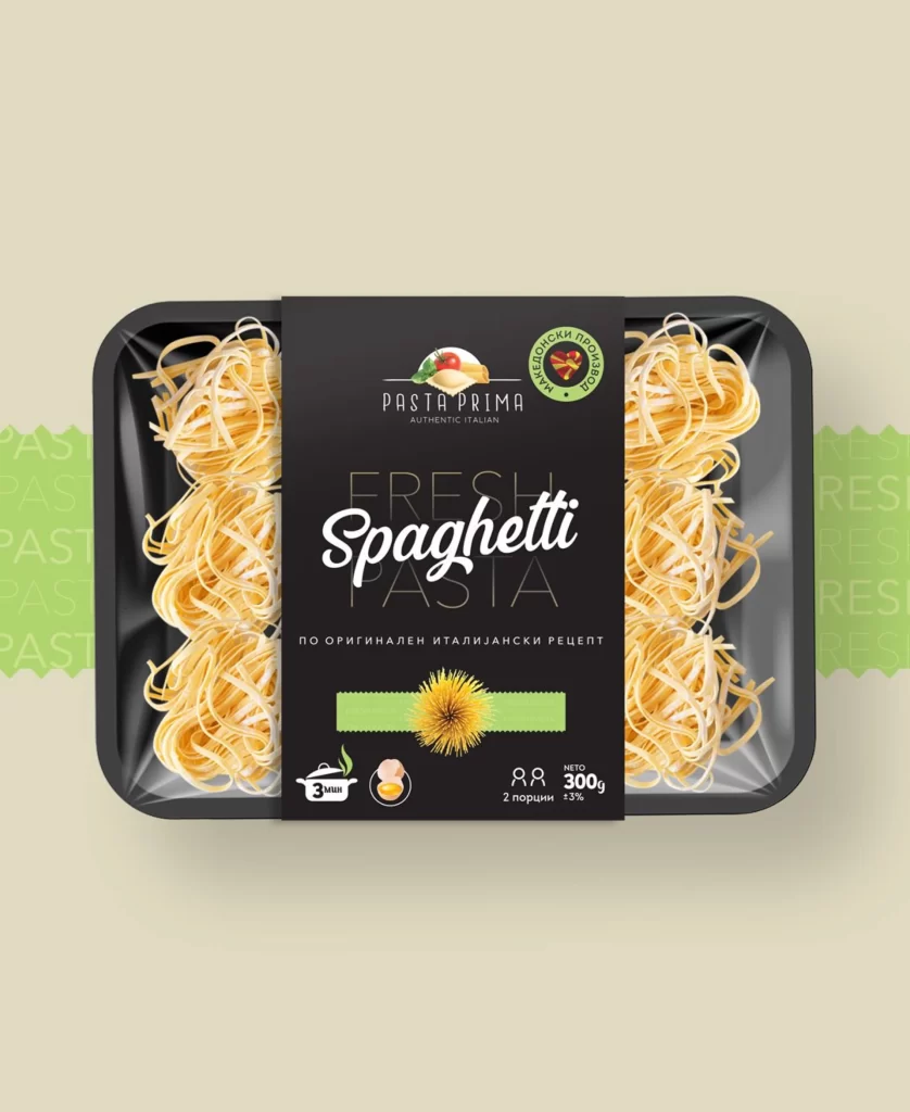 Pasta Spaghetti Black Green Yellow Authentic Italian