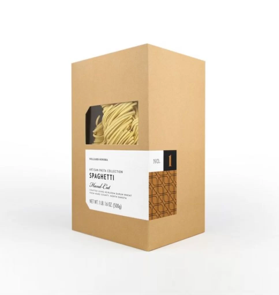 Pasta Spaghetti Brown White Typography Modern