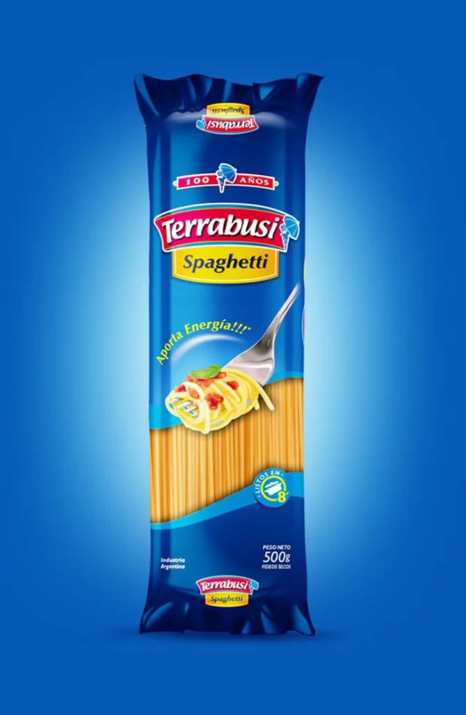 Pasta Spaghetti Terrabusi Blue Yellow Red