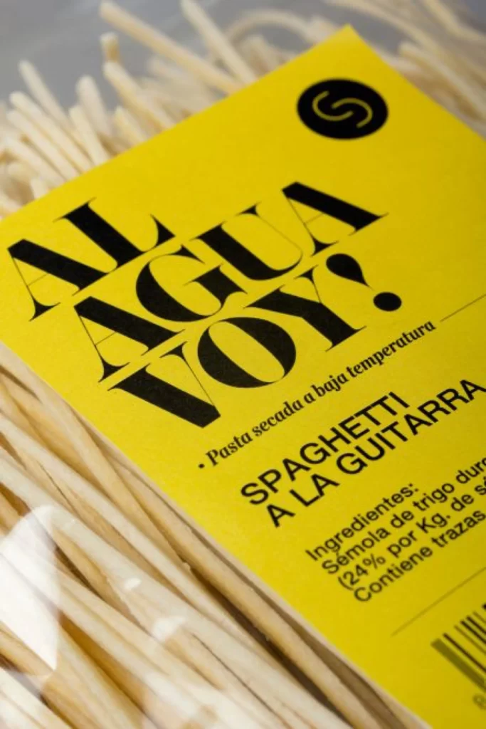 Pasta Spaghetti Yellow Black Typography