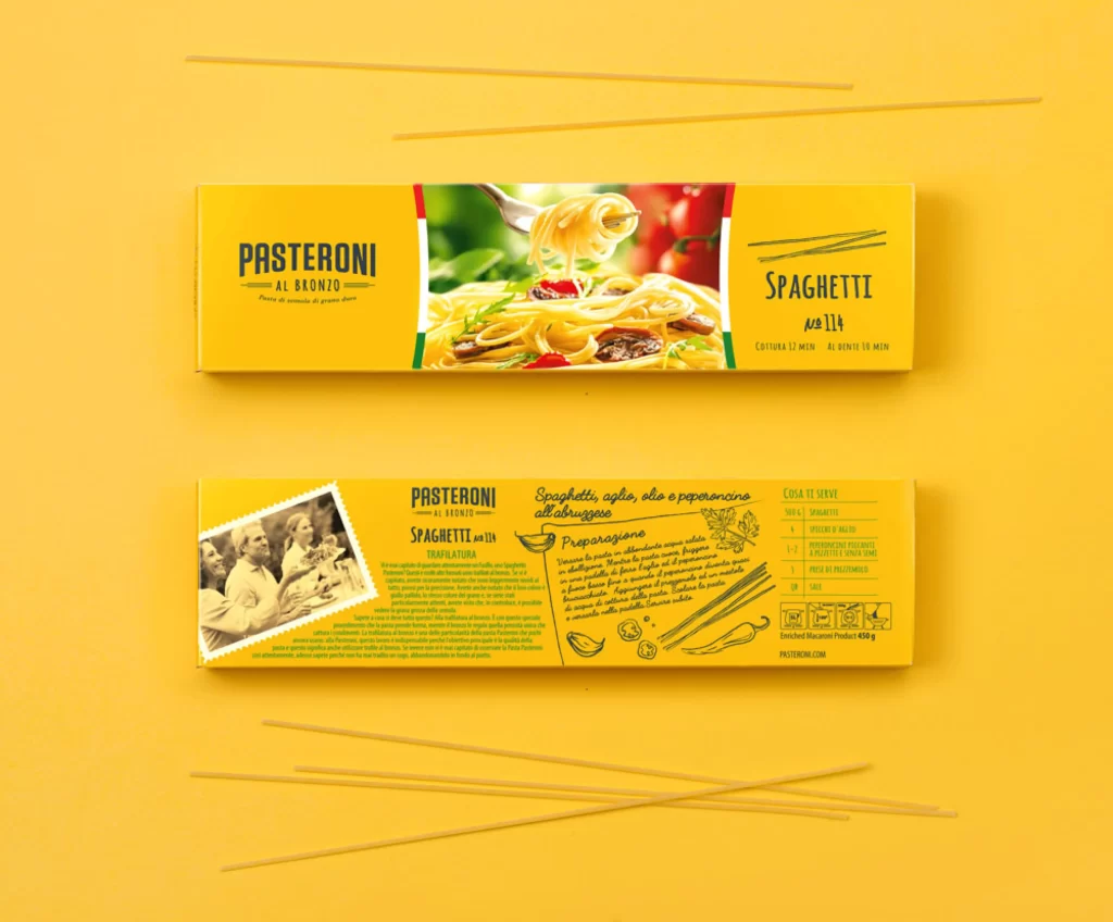 Pasta Spaghetti Yellow Packaging Italian Brand
