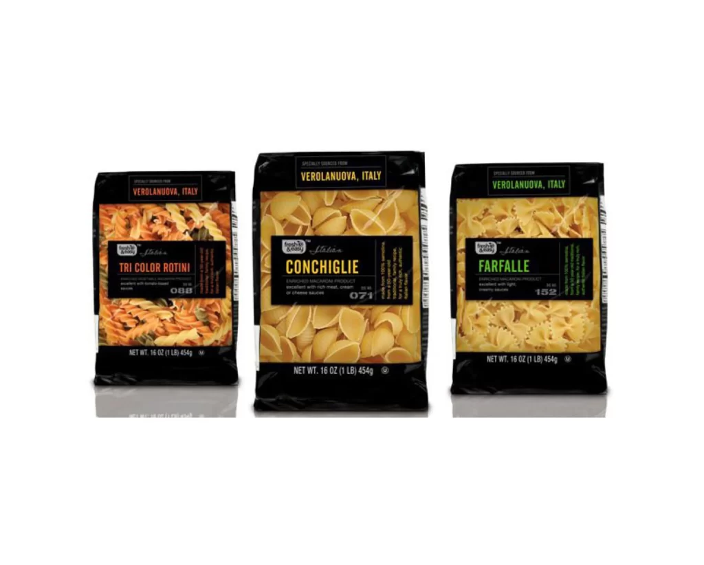 Pasta Tri Color Rotini Conchiglie Farfalle Black Yellow Green