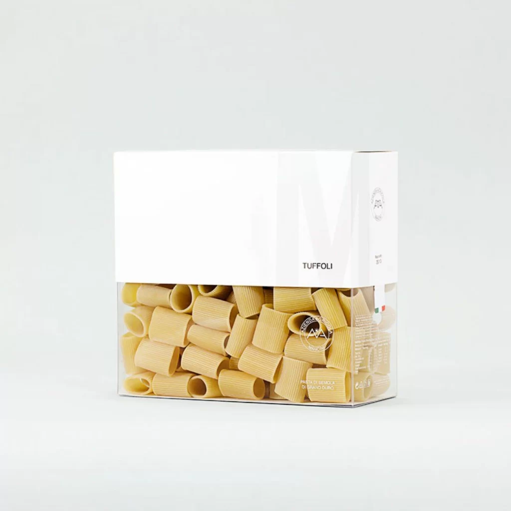 Pasta Tuffoli Yellow White Minimalist