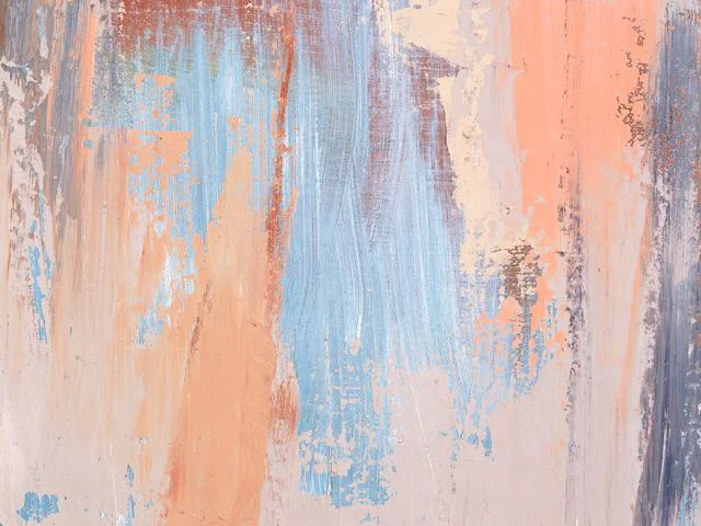 Peach Blue Wash Oil Painting Texture Soft Brushstrokes
