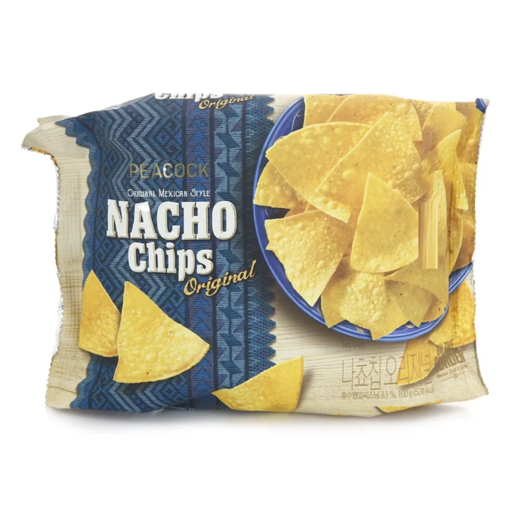 Peacock Nacho Chips Blue Pattern
