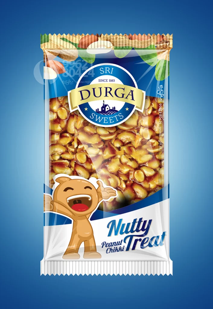 Peanut Chikki Durga Sweets Blue Yellow Cartoon Transparent