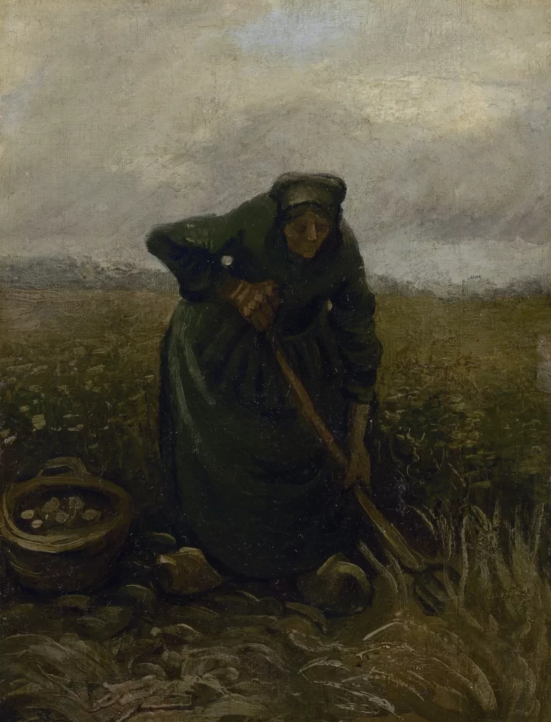 Peasant Woman Lifting Potatoes 01 Woman Lifting Potatoes Van Gogh