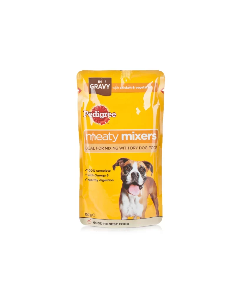 Pedigree Dog Food Chicken Yellow Pouch Illustration