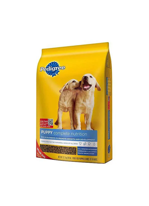 Pedigree Puppy Dog Food Yellow Bag Illustration