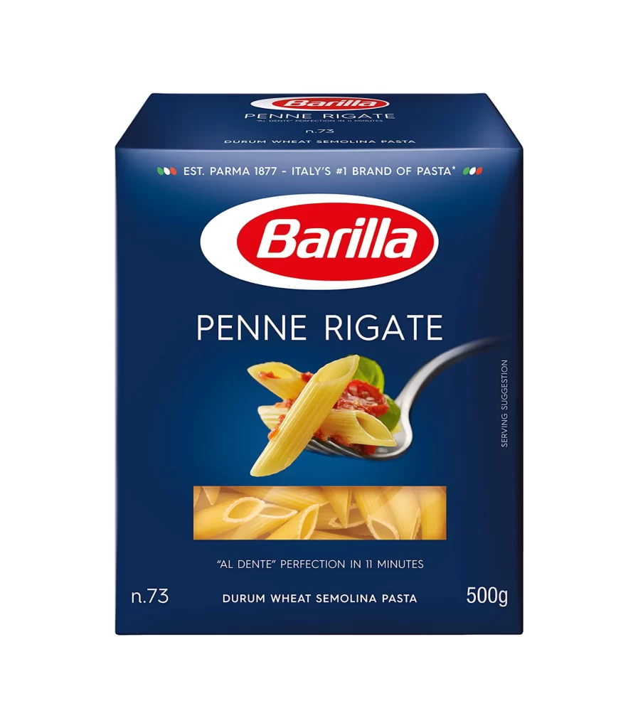 Penne Rigate Barilla Blue Red White Classic