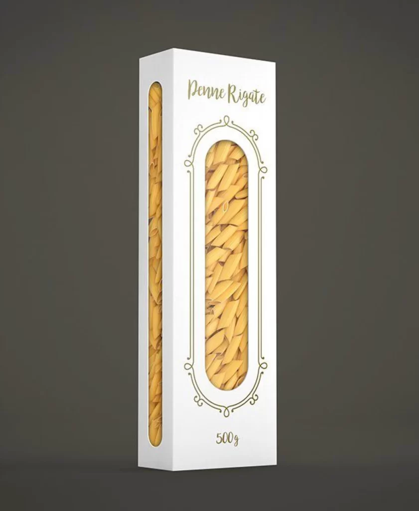 Penne Rigate Pasta White Gold Elegant Classic