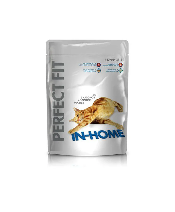 Perfect Fit Cat Food Chicken White Illustration