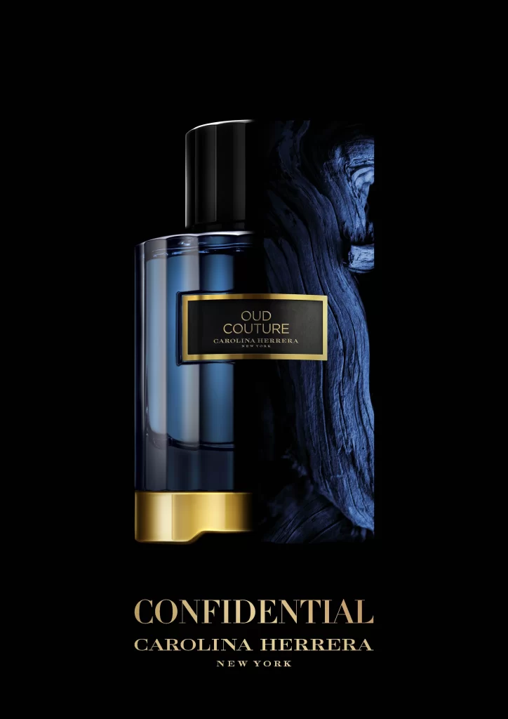 Perfume Bottle Blue Gold Luxury Minimalist Design