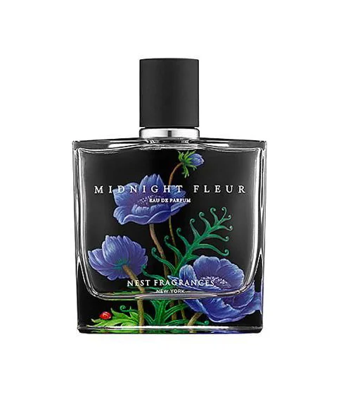 Perfume Bottle Midnight Blue Floral Elegance Design