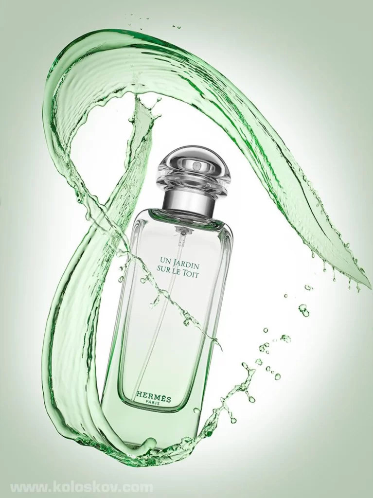 Perfume Bottle Water Splash Green Liquid