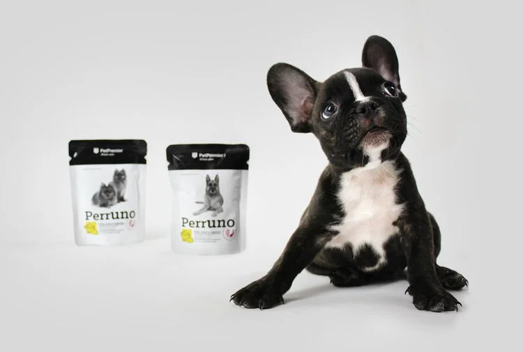 Perruno Dog Food Chicken White Black Illustration