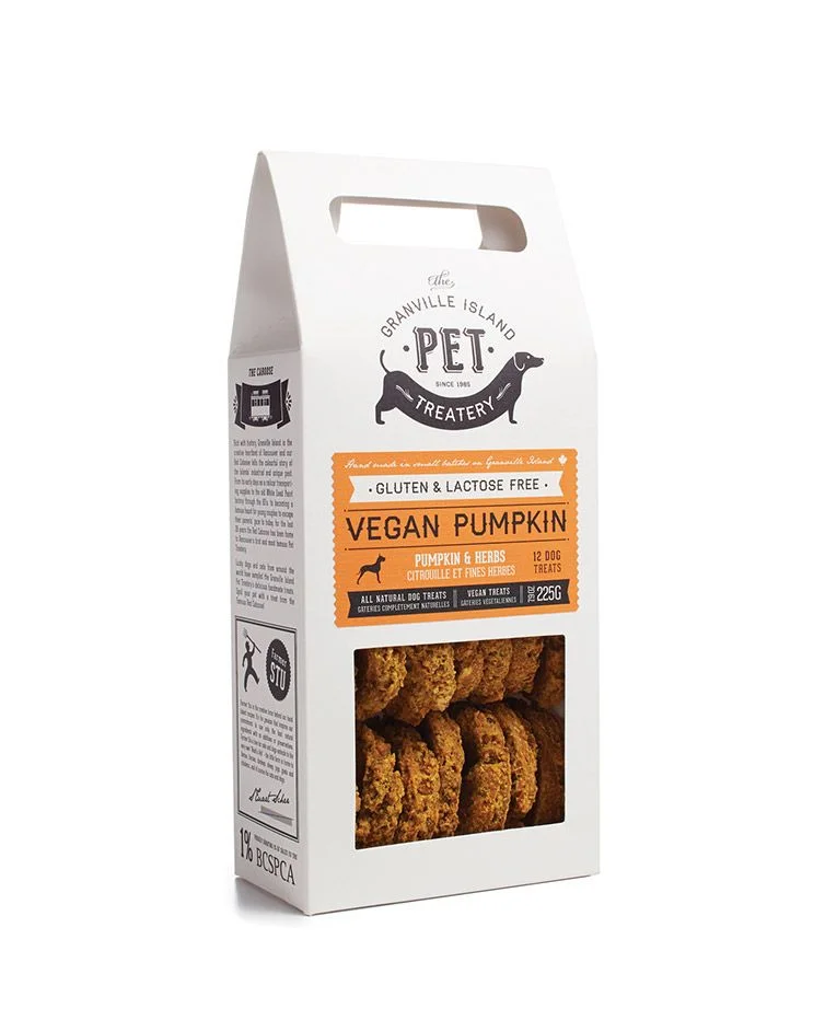 Pet Treats Vegan Pumpkin Gluten Free Orange White Dog Illustration
