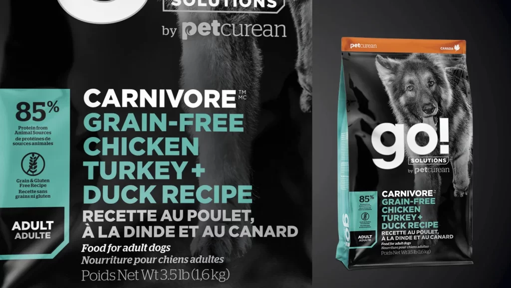 Petcurean Dog Food Chicken Turkey Duck Black Teal Grain-Free