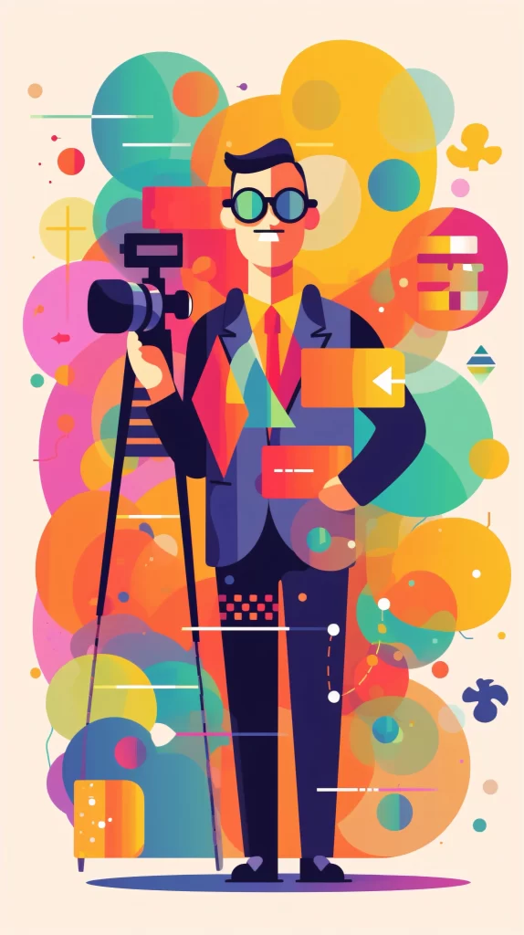 Photographer Multicolored Camera Abstract Modern