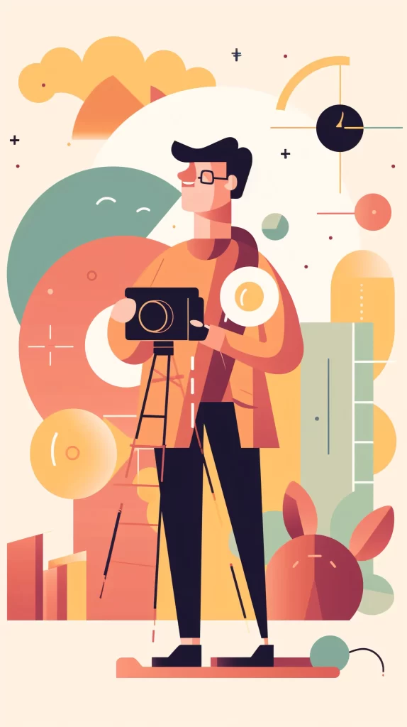 Photographer Orange Camera Abstract Modern