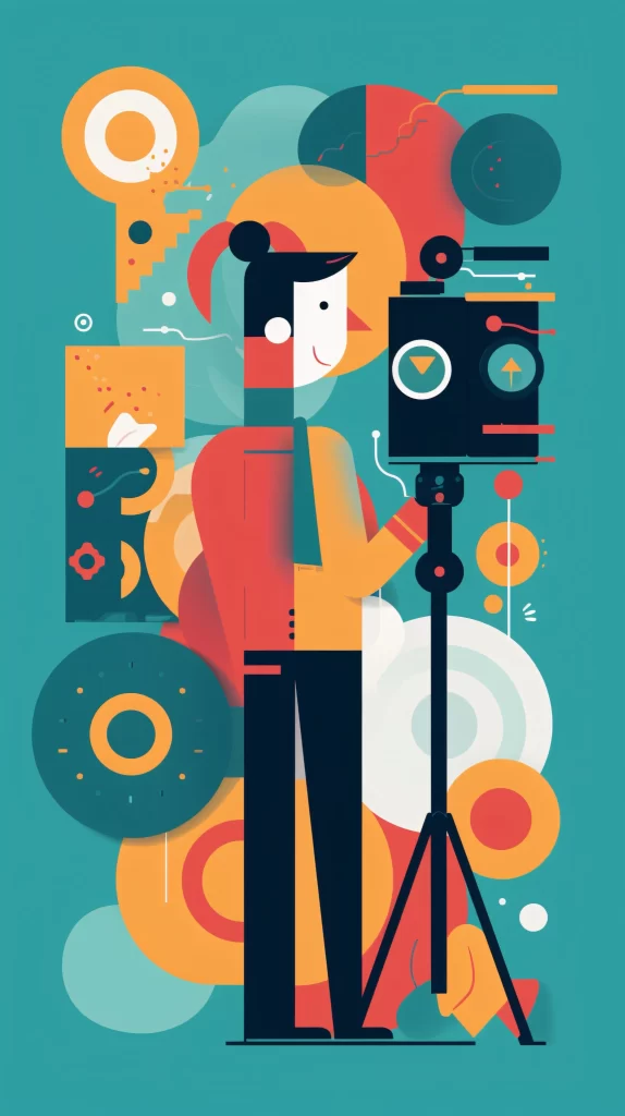 Photographer Red Yellow Abstract Modern