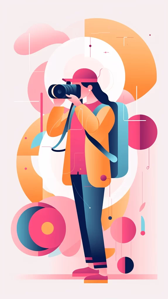 Photographer Red Yellow Blue Abstract Modern