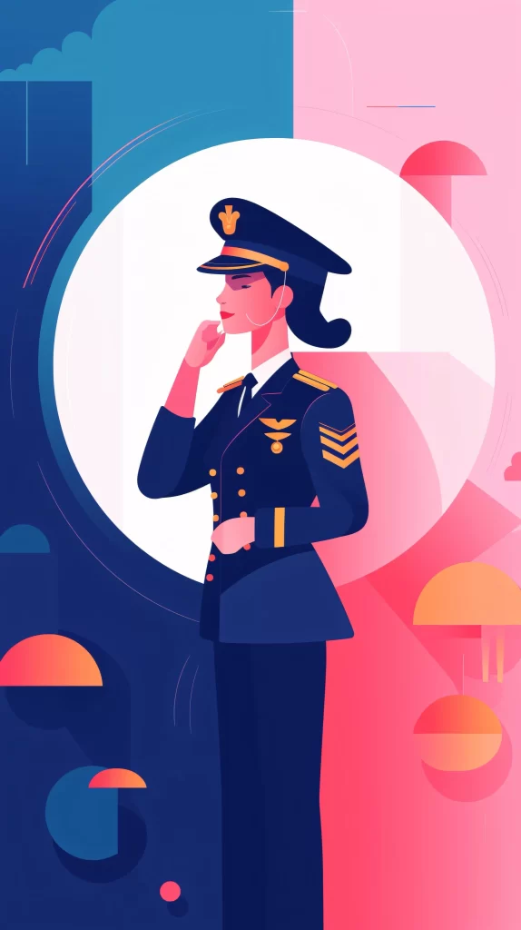 Pilot Navy Blue Cap Uniform Flat neutral Illustration