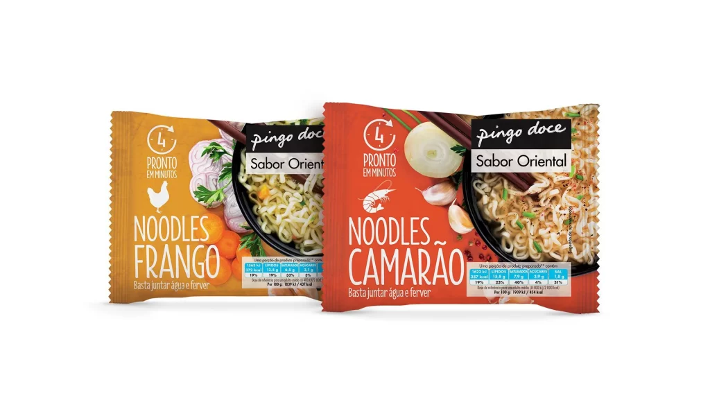 Pingo Doce Instant Noodles Oriental Chicken Shrimp Orange Red White