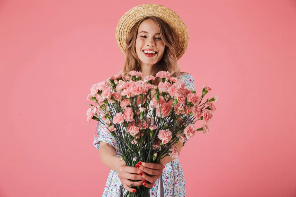 Pink Carnation Bouquet Fresh Greenery