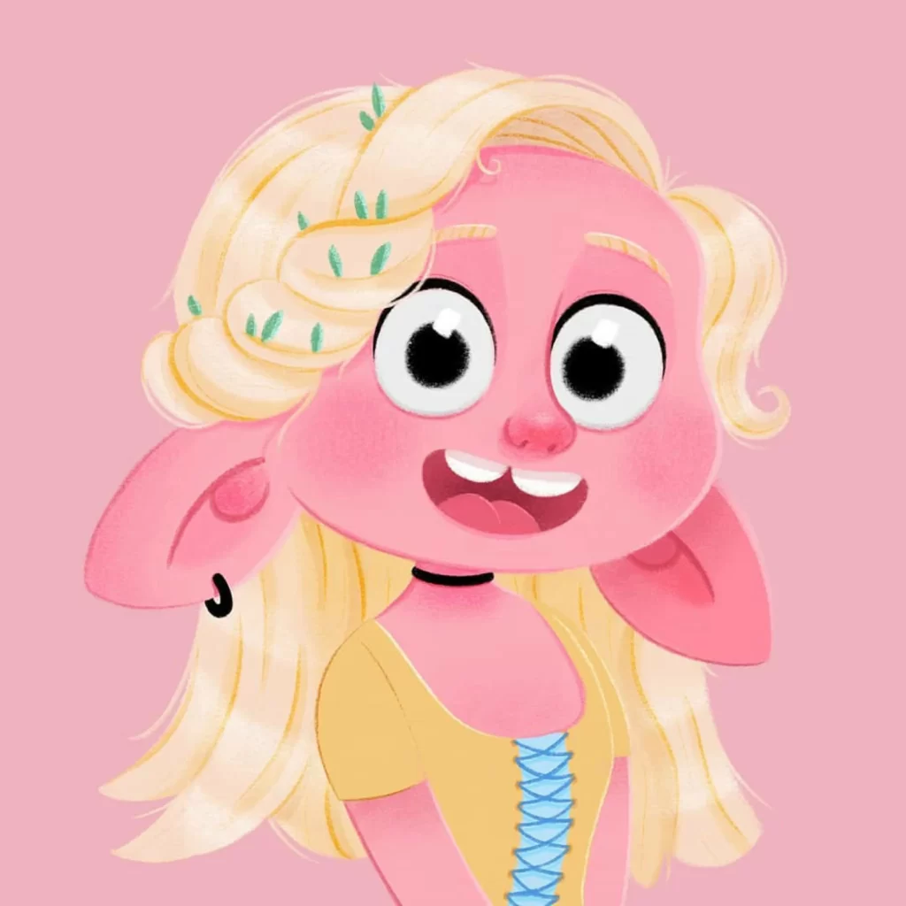 Pink Character Fantasy Hair Dress Eleonore Pelluau