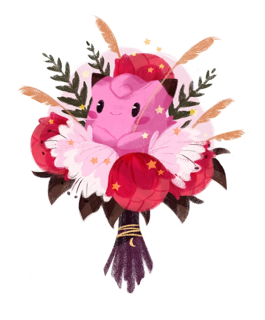 Pink Creature Flowers Stars Bouquet