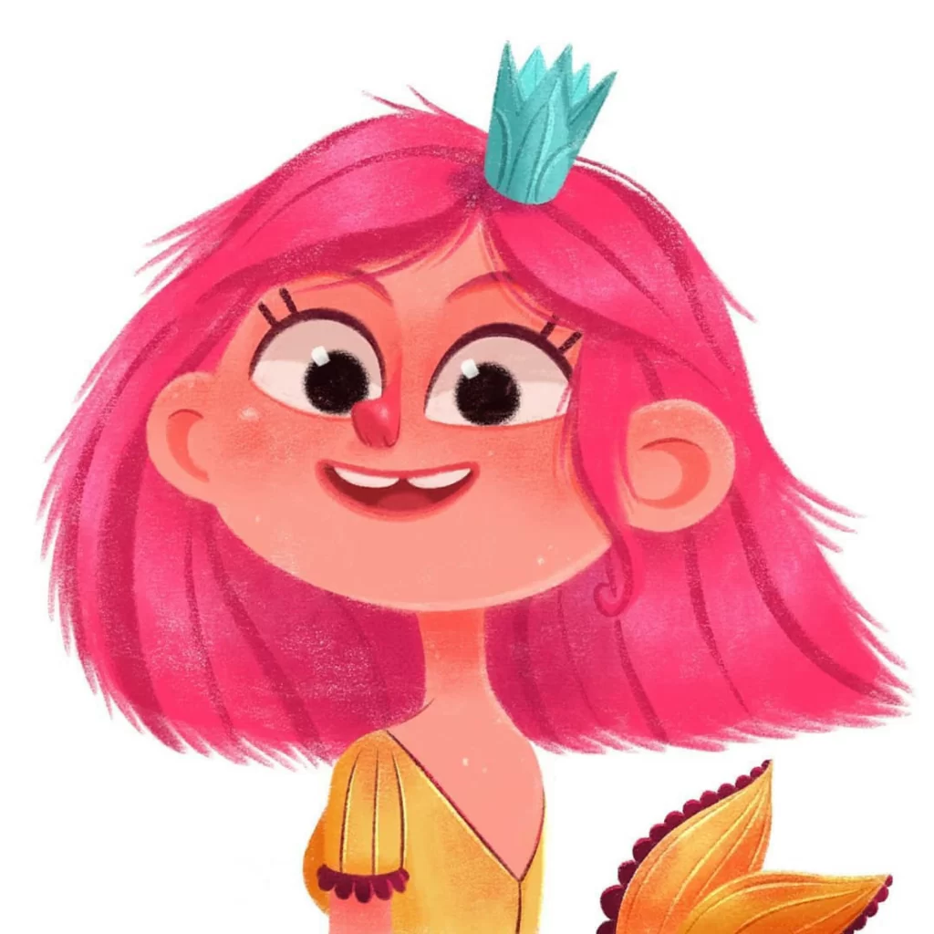 Pink Hair Crown Dress Crowned Girl Eleonore Pelluau