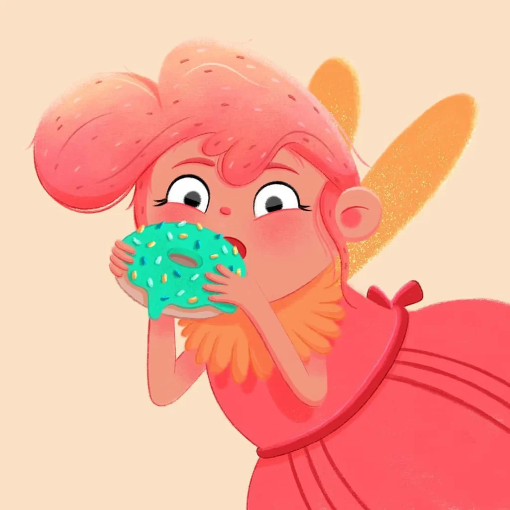 Pink Hair Fairy Donut Glaze Sprinkles Eleonore Pelluau