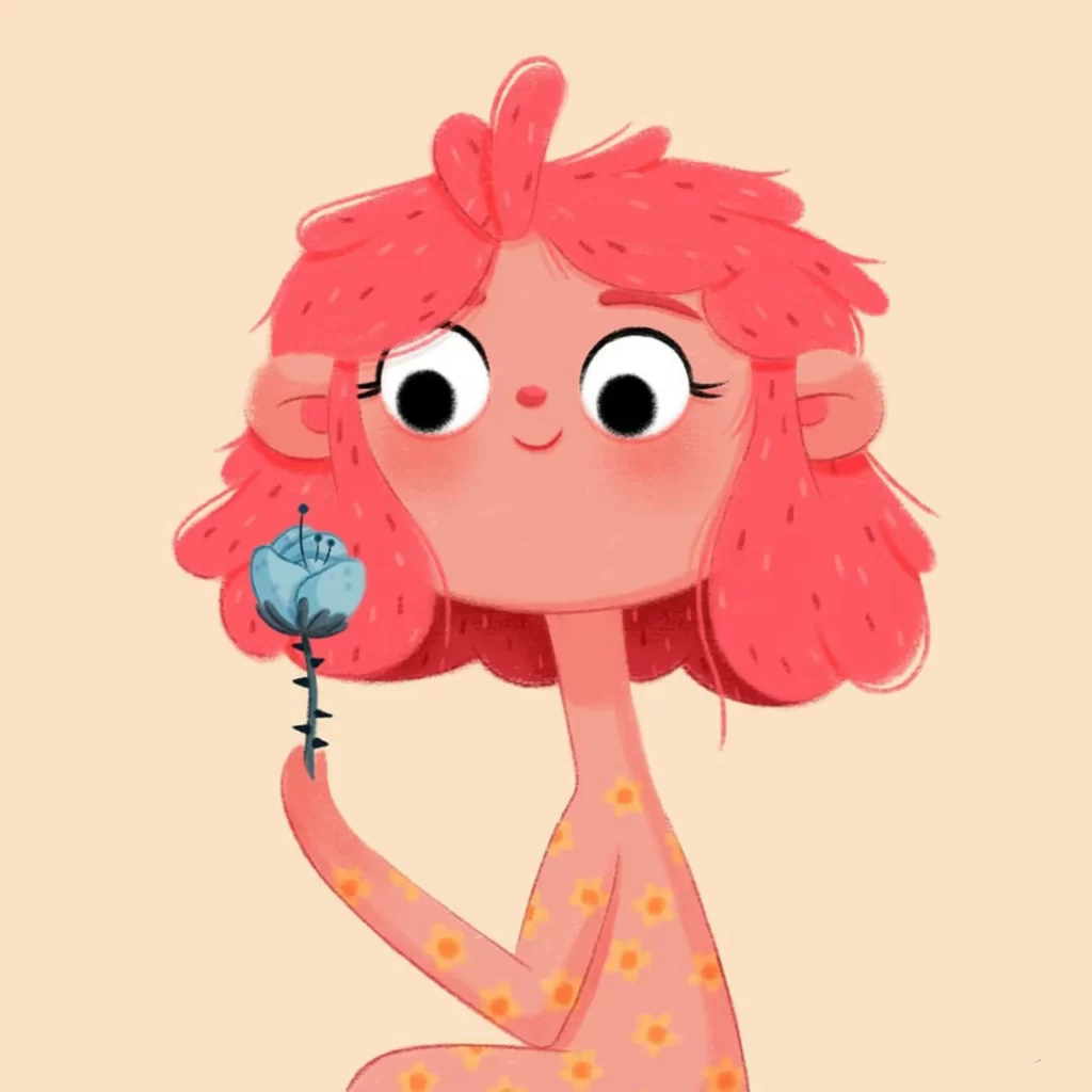 Pink Hair Flower Girl Eleonore Pelluau