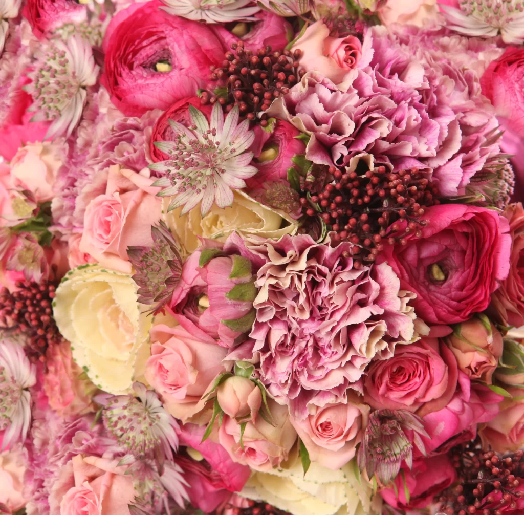 Pink Rose Carnation Peony White Yellow Red