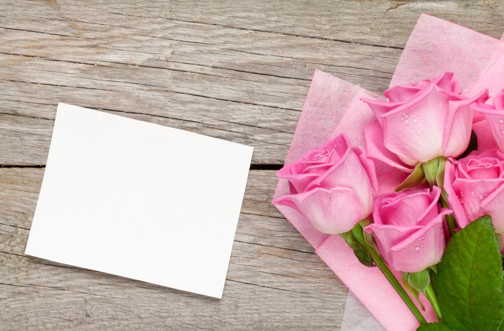 Pink Rose Flower Petal Freshness Card