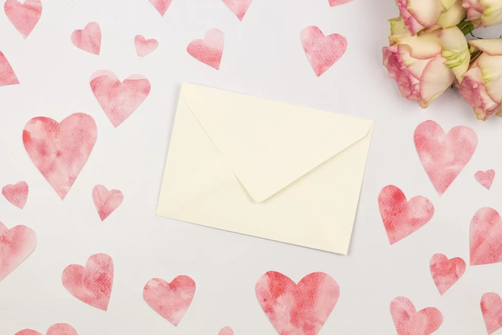 Pink Rose Flower Petal Love Letter Heart