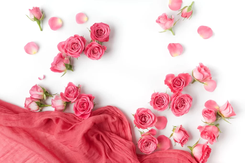 Pink Rose Flower Petal Soft Fabric