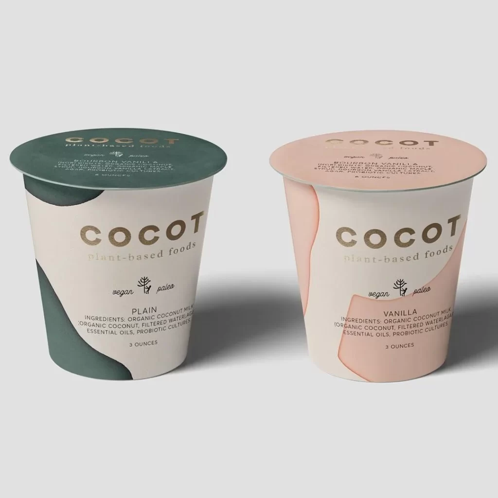 Plant-Based Foods Packaging Minimalist White Green Pink Design
