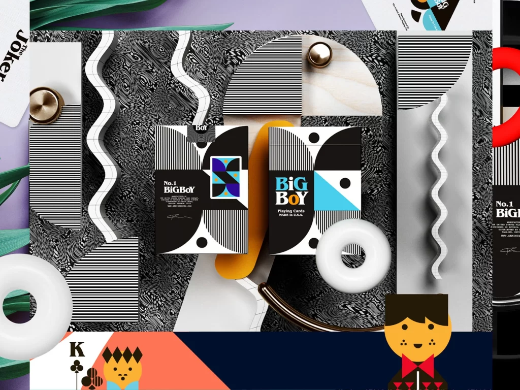 Playing Cards Black White Geometric Modern Design