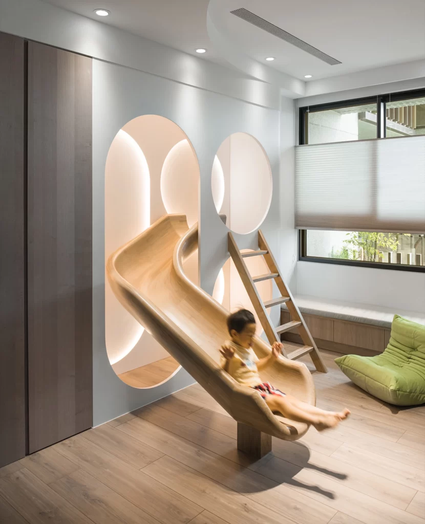 Playroom Contemporary Light Wood Neutral Colorful Accents