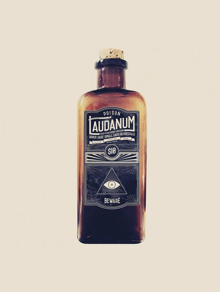 Poison Laudanum Vintage Dark Brown Gothic Label Design