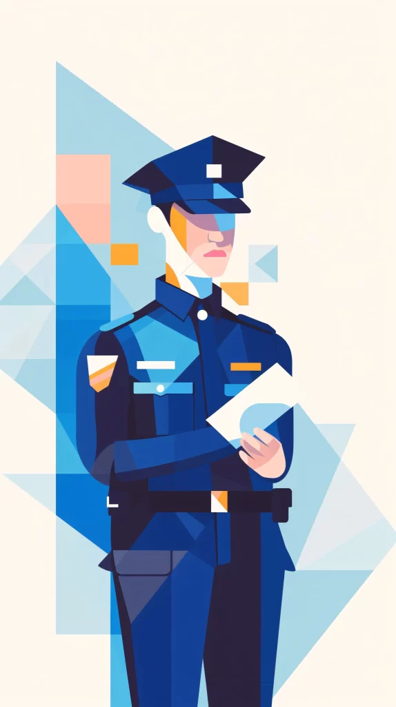 Police Blue Uniform Abstract Geometric