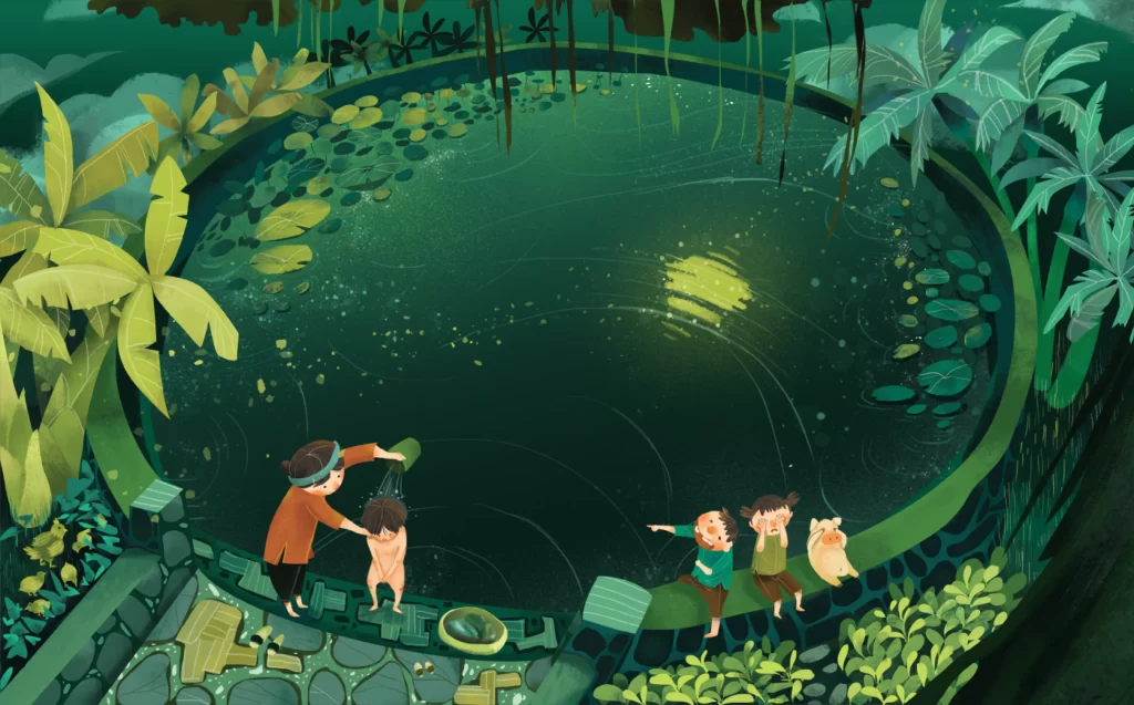 Pond Nature Children Play Water