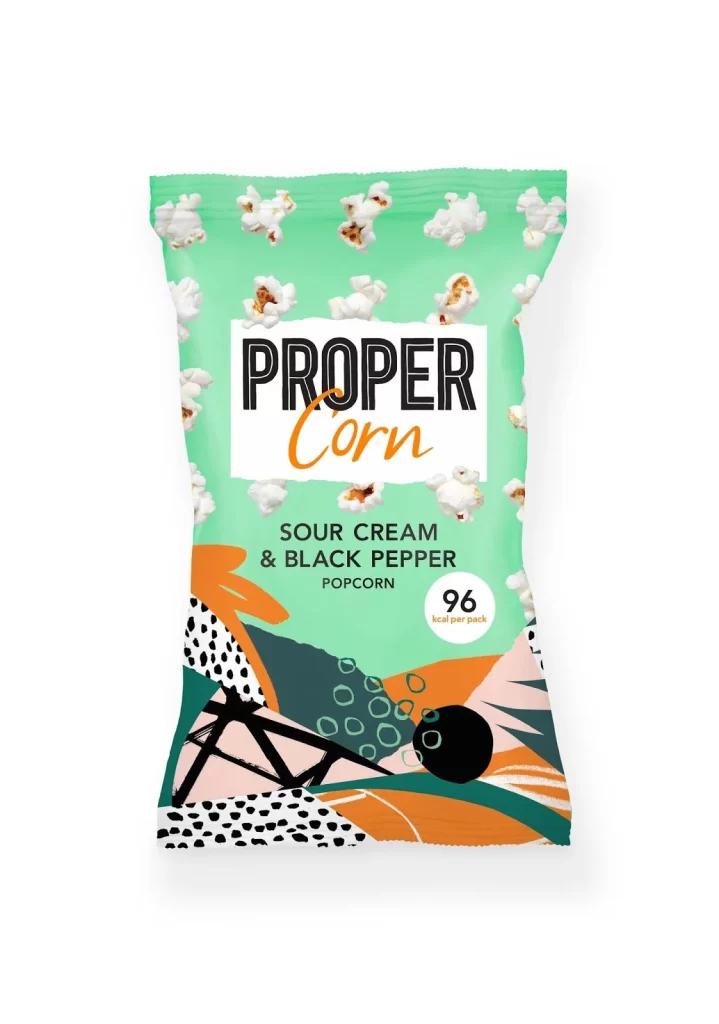 Popcorn Packaging Green Abstract Modern Design